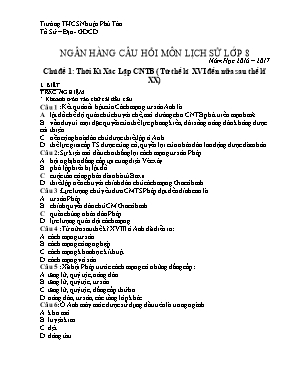 Ngân hang câu hoi môn Lich sư lơp 8